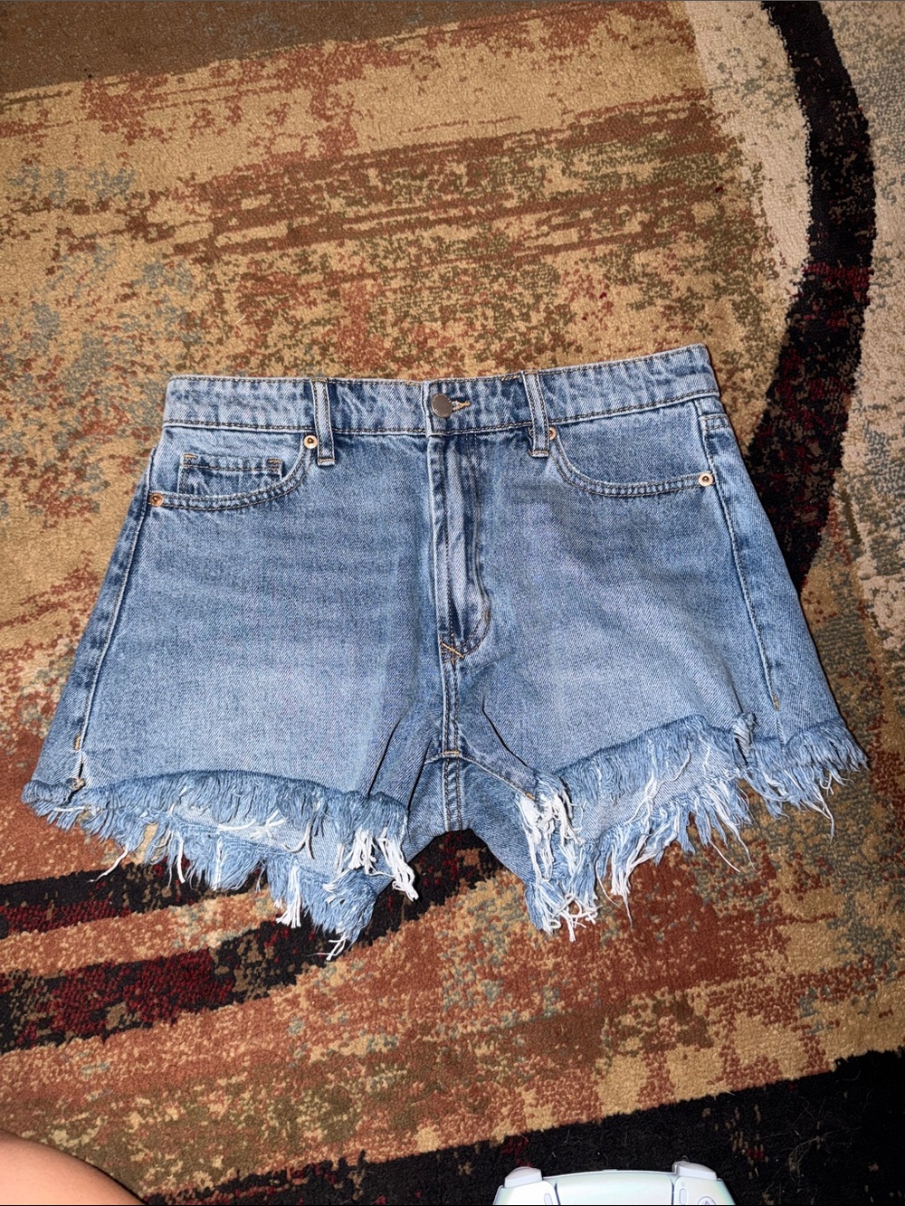 Light Blue Denim Frayed Hem Women’s Shorts